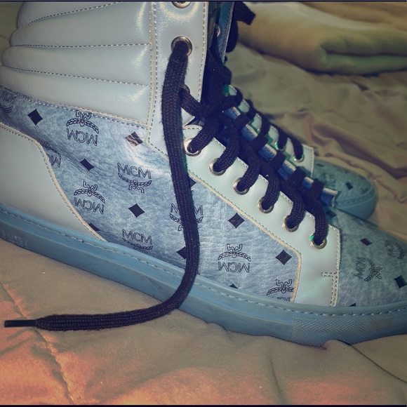 blue mcm shoes